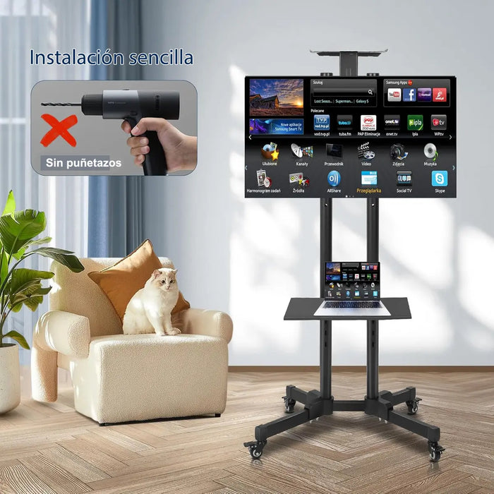 SOPORTE TV MÓVIL CON ALTURA AJUSTABLE PARA TV DE 32'' A 75'    GRADO B
