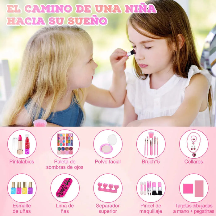 Set Maquillaje Para Niñas Lavable No Toxico Cosmético 71pcs