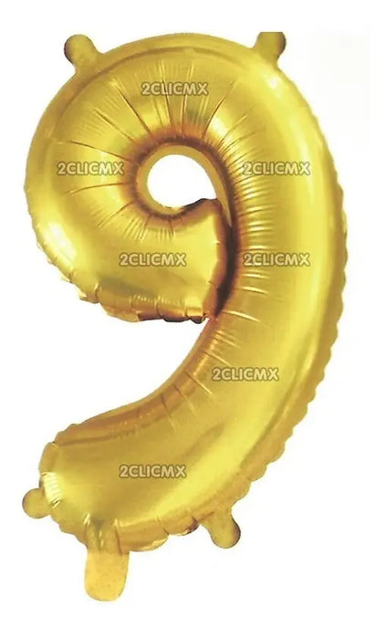 GLOBO METALICO EN FORMA DE NUMERO GIGANTE 80CM PLATA DORADO GRADO A