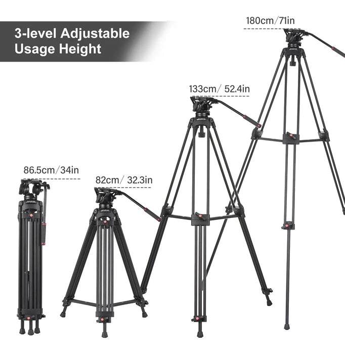 TRI­PODE D1801 DE ALUMINIO PARA FOTOGRAFIA PROFESIONAL GRADO A.