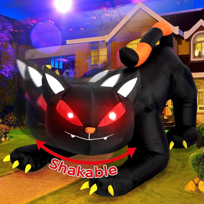 18m halloween gato negro Inflable cabeza agitable exterior GRADO B
