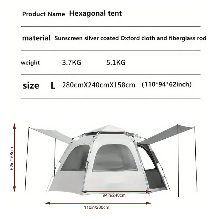 tienda casa de campaã±a grande camping 280ã—280cm 6-8 personas Grado B