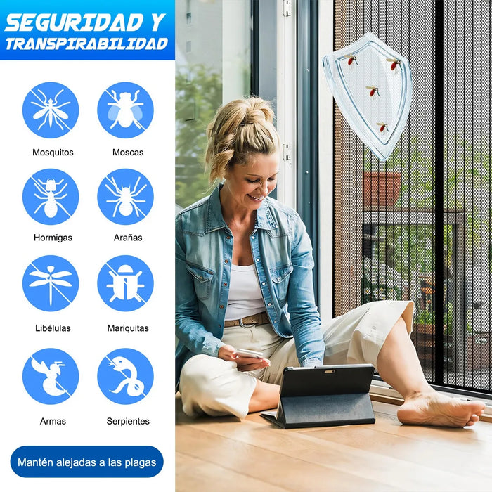 CORTINA MOSQUITERA MAGNETICA PARA PUERTA MALLA ANTIMOSQUITOS GRADO B