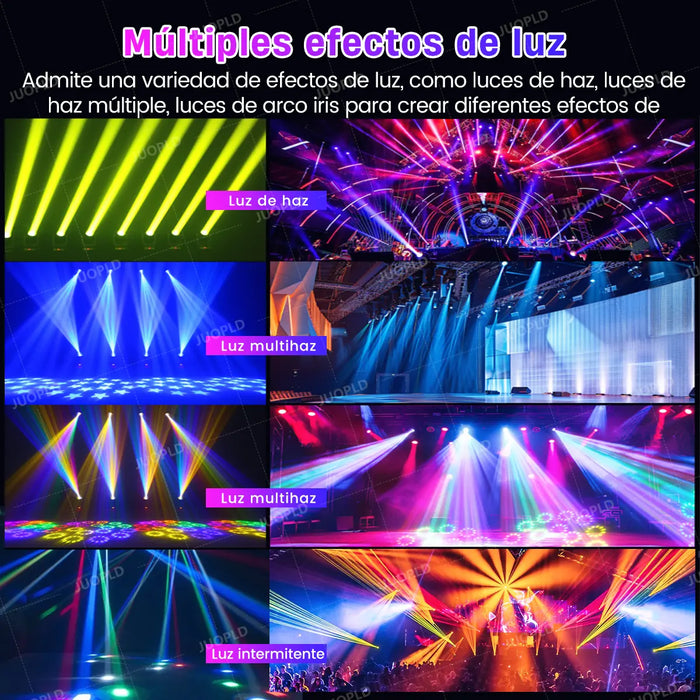 300W CABEZA MOVIL LED FIESTA MULTICOLOR 18 PRISMA 5 MODOS GRADO B