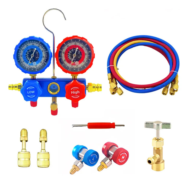 Bomba de Vacío 4 CFM 1/3 HP para Aire Acondicionado y Refrigeración | Kit con Manómetro R134a, R22, R410a, R404a GRADO B