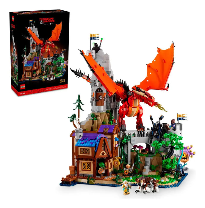 LEGO IDEAS 21348 – DUNGEONS & DRAGONS: AVENTURA DEL DRAGÓN ROJO – SET COLECCIONABLE 18+ – GRADO B (CAJA DAÑADA – BOLSAS SELLADAS – PIEZA SUELTA)