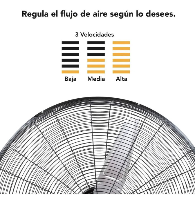 VENTILADOR DE PARED INDUSTRIAL 26 PULGADAS ALUMINIO KINGSMAN ESTRUCTURA NEGRO DIÁMETRO 66 CM FRECUENCIA 60 HZ GRADO B
