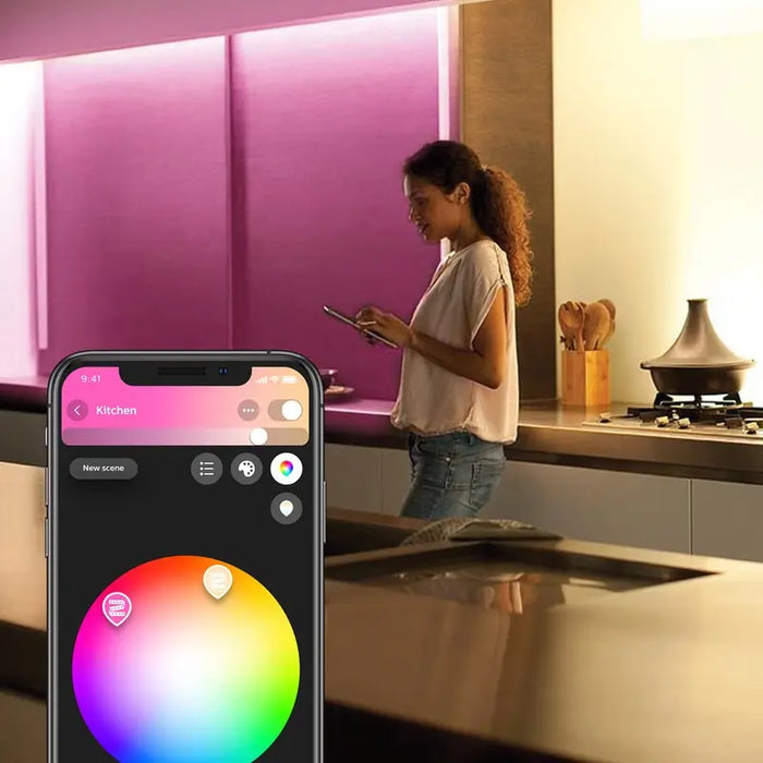 Pack X4 Focos Philips Hue Get Started E26 + Hue Bridge Color De La Luz Blanco Cálido, Blanco Frio Y Multicolor grado B