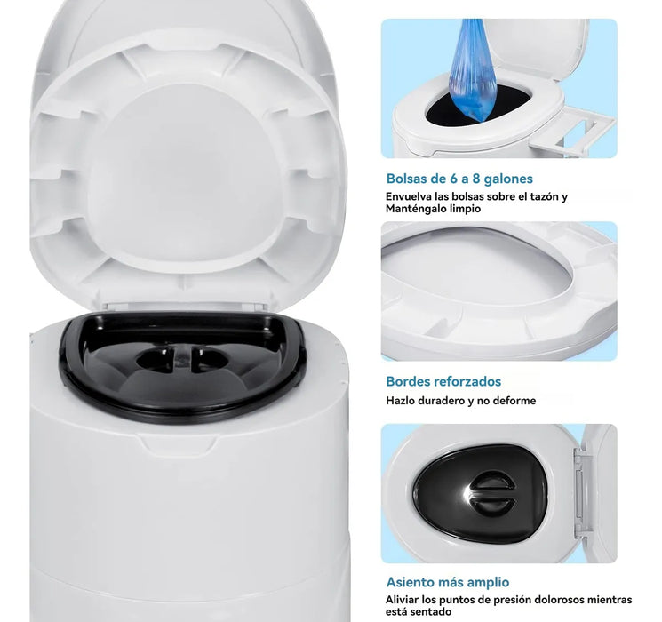 Baño Portatil Inodoro Para Camping Y Hogar Con Dos Barriles GRADO B