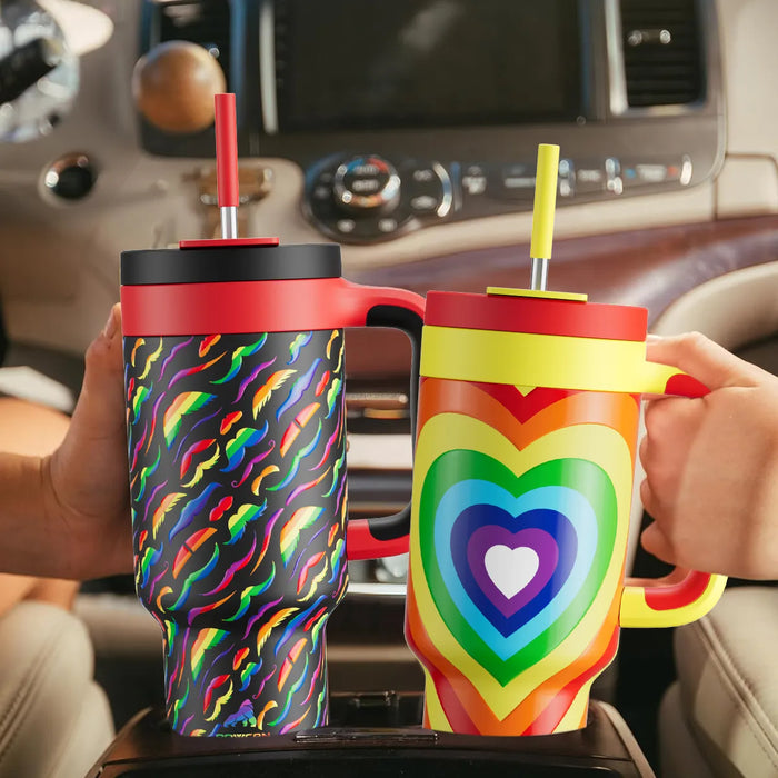 Powcan Vaso Termico Con Pajita 2 En 1 Con Calor/frio 40oz grado B