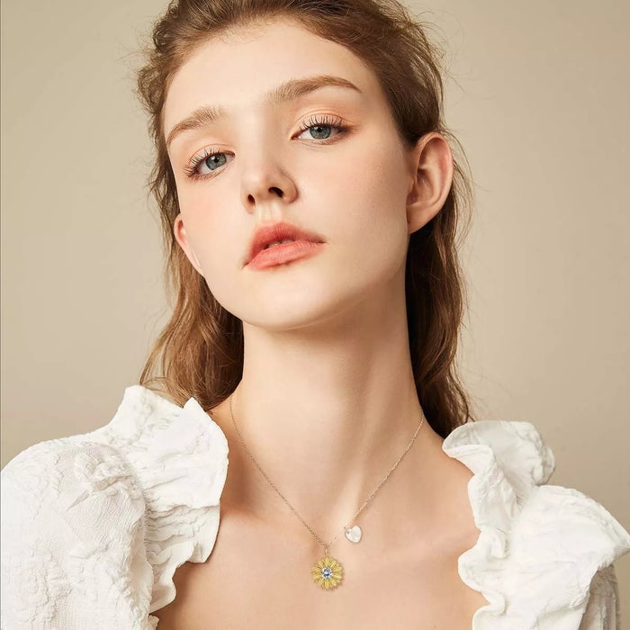 joyeria mujer collare de plata 925 collares girasol dijes 764