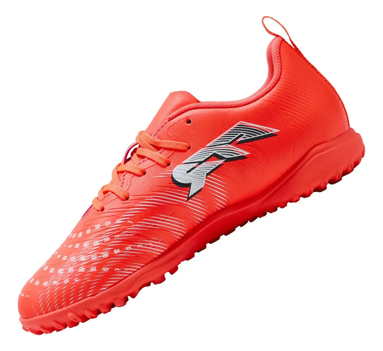 PUMA, TACOS DE FÚTBOL FUTURE 9 PLAY JR, UNISEX, ROJO, TALLA 21 GRADO B