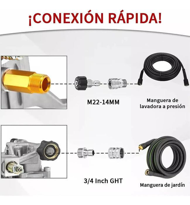 BOMBA HIDROLAVADORA GASOLINA YELEIDIYA 3400PSI EJE VERTICAL 7/8 PULGADAS PLATEADO 50 HZ/60 HZ GRADO B