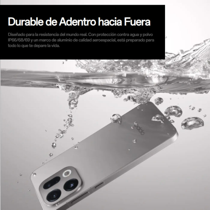 OPPO FIND X9 PRO 5G TITANIO 512GB + 16GB, PANTALLA 6.7 AMOLED, TRIPLE CAMARA 50MP+50MP+200MP, DIMENSITY 9500, IP69 GRADO A