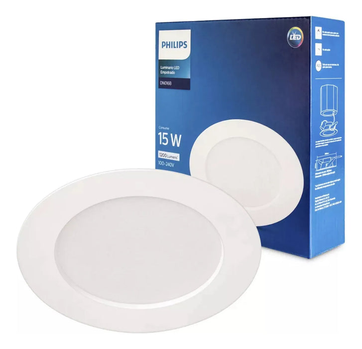 Empotrado Philips Redondo Luz Neutra Dimeable 15w Para Ajustar La Iluminación Y Crear Un Ambiente Relajante.