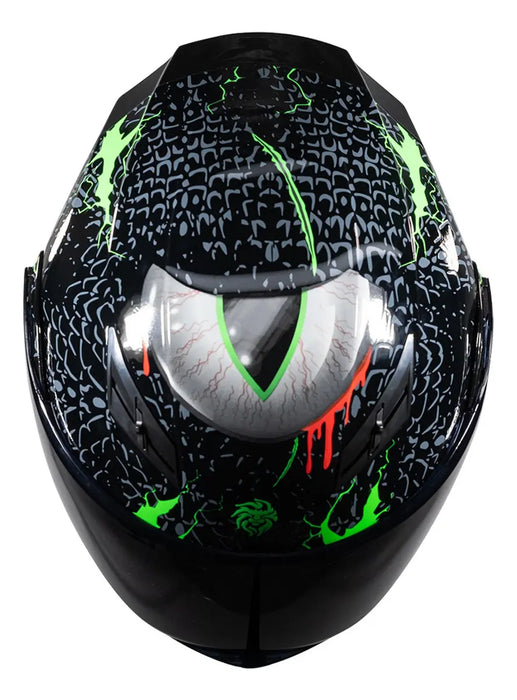 CASCO KOV ESTELAR TROLL NEGRO Y VERDE FLUORESCENTE TALLA XXL GRADO A