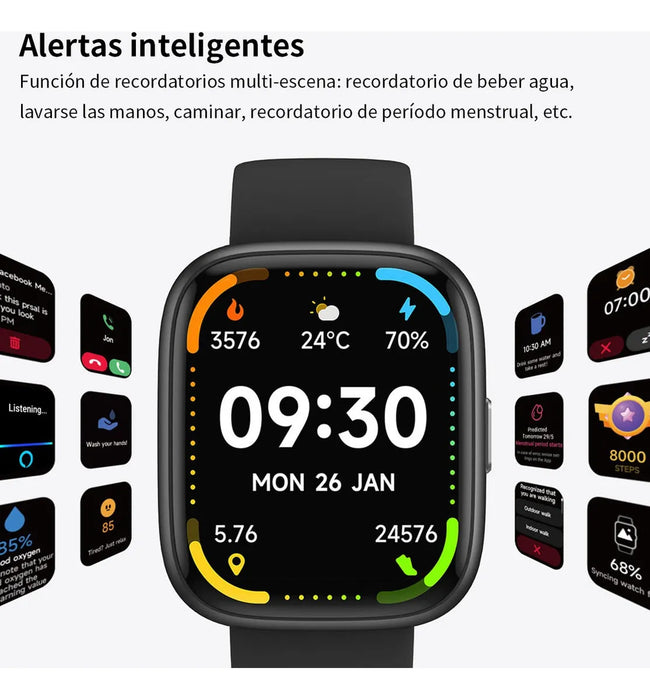 Reloj Inteligente 2.01'' Deportivo Mujer Hombre Smartwatch Grado B
