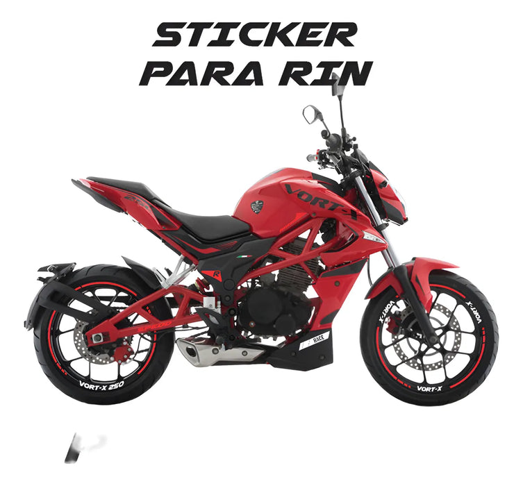 kit sticker reflejantes para rin italika vort-x 250 + regalo