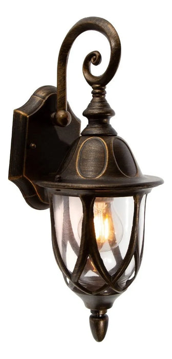 Farol De Pared Negra Y Dorado 100w E27 1 Luz