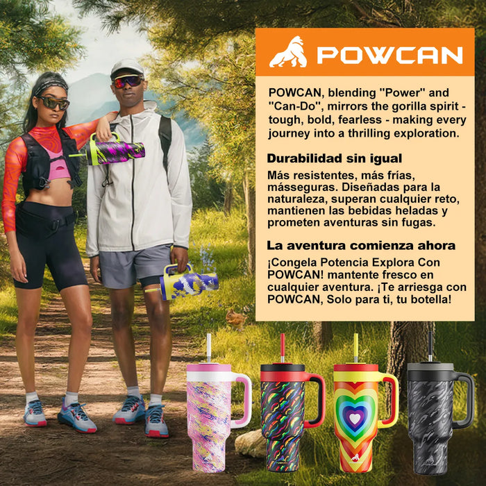 Powcan Vaso Termico Con Pajita 2 En 1 Con Calor/frio 40oz grado B