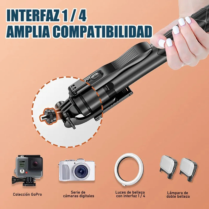 Palo De Selfie TrÃ­pode Con Luz De Relleno Y Control 1.55m GRADO B