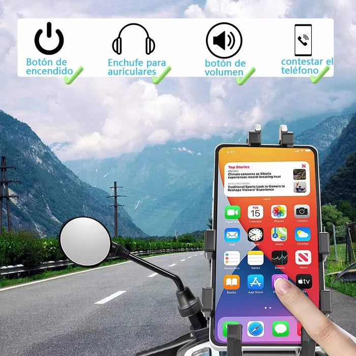 SOPORTE CELULAR MOTO ANTIRROBO CON AMORTIGUADOR DEVIBRACION GRADO B