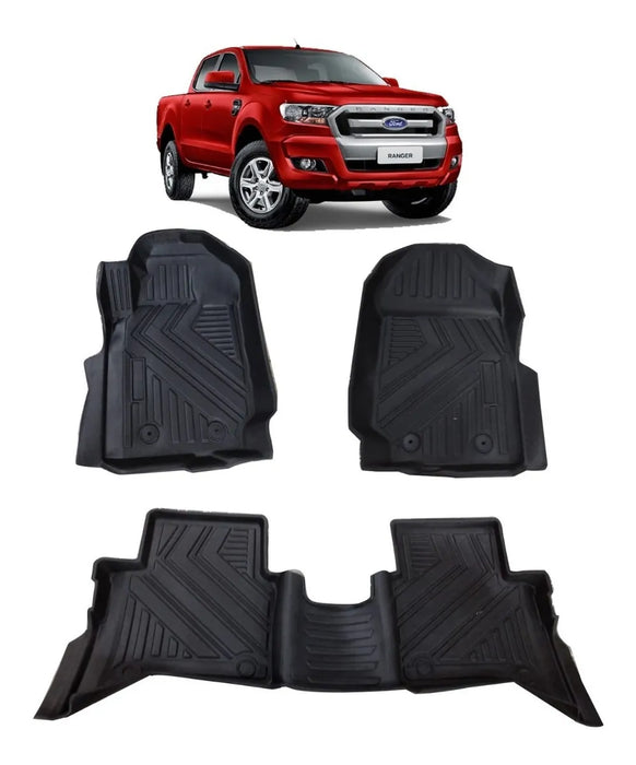 Tapetes Interior Cabina Ford Ranger 2016-2020 Kit 3 Piezas GRADO B
