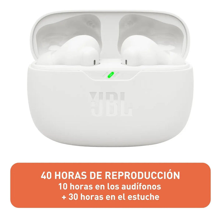 🔥 Audífonos JBL Vibe Beam 2 | Cancelación de Ruido y 40h de Batería | Color Blanco (Grado B) 📦