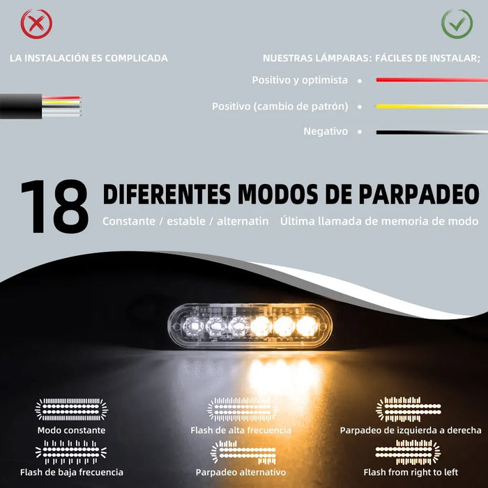 Juego de 2 Estrobos Laterales de 16 Funciones M 8305
