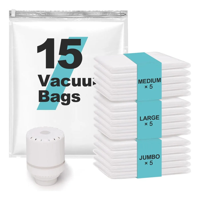 Bolsas De Almacenamiento Al Vacío Con Bomba Eléctrica 15pcs