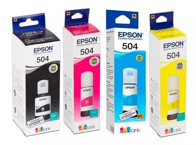 4 Tintas Cmyk Aldeaprint Compatibles Con Epson 504 524 544 4526