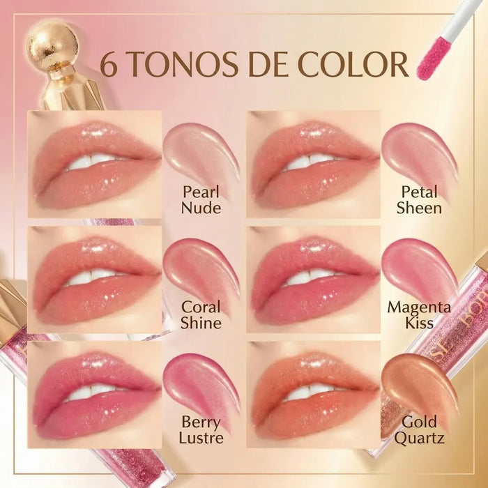 JUICY GLITTER LIP GLOSS | BRILLO LABIAL VOLUMINIZADOR | BOB COSMETICS EFECTO PLUMP + GLITTER | GRADO A