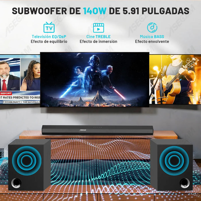 BARRA DE SONIDO HOME THEATER 5.2 CANALES 480W BLUETOOTH NEGR NEGRO 480 GRADO B