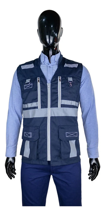 Chaleco Reflectante Bultex Zacatecas 6 Bandas Seguridad Azul Marino Extra Grande GRADO B