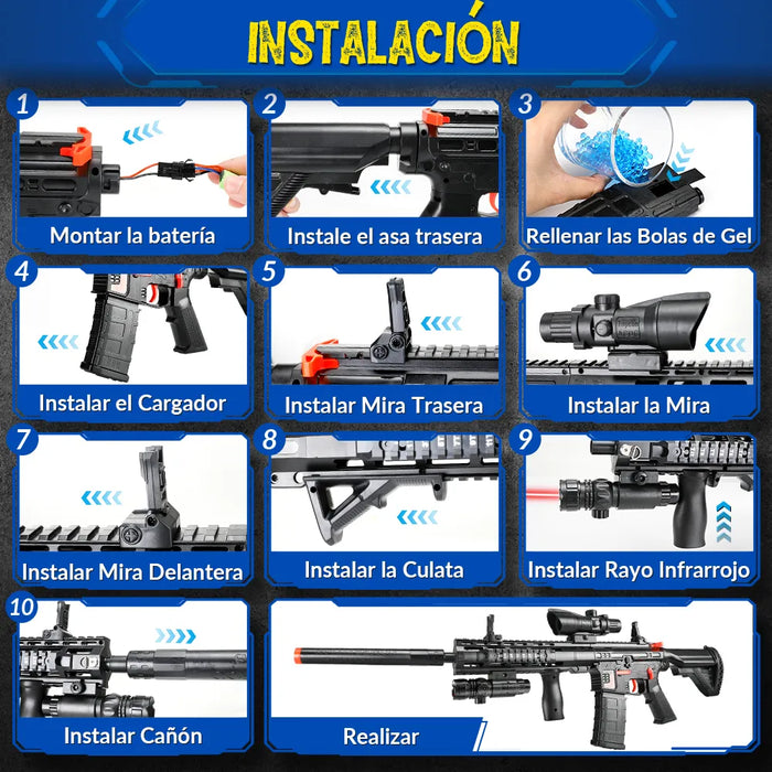 Pistola Hidrogel M416 Rifle Juguete Realista Arma Gel Laser GRADO B