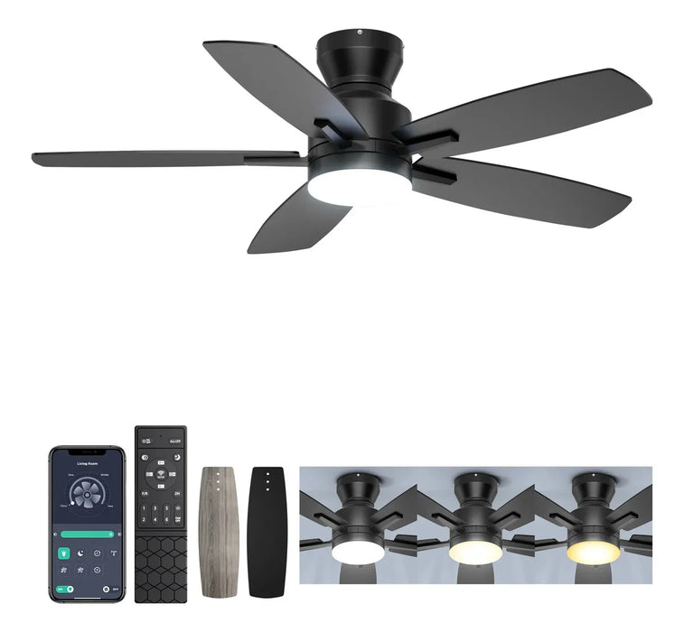 PHYLLUZ VENTILADORES DE TECHO CON LUZ Y CONTROL REMOTO 142CM GRADO B
