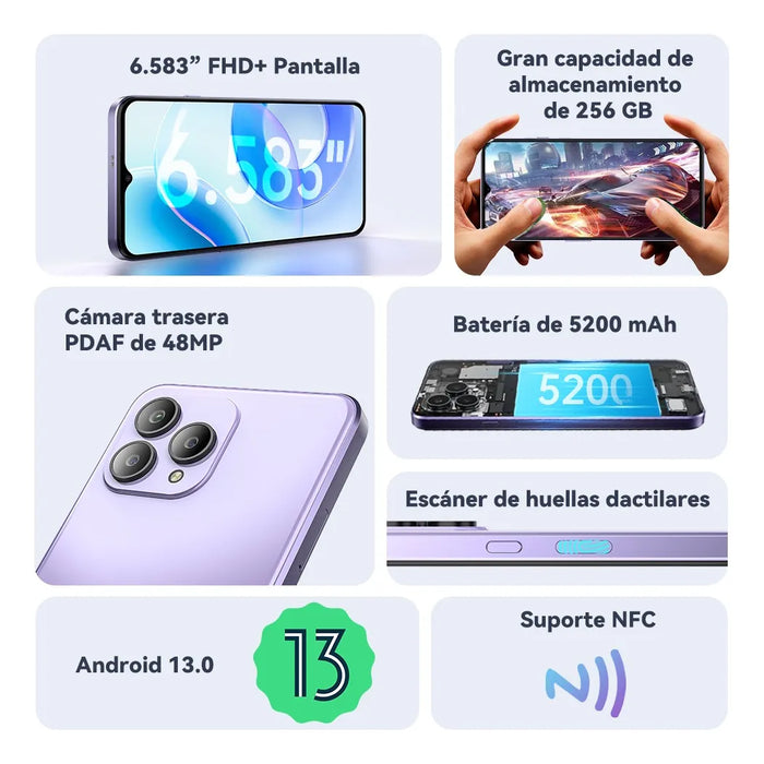 CELULAR CUBOT P80 DUAL SIM 256 GB GLOBAL 8 GB RAM 5200MAH ANDROID 13 GRADO A