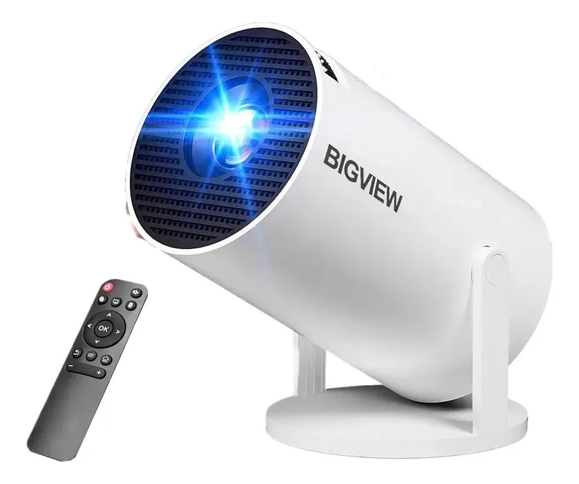 PROYECTOR PROFESIONAL 4K 22000 LÃºMENES CON ANDROID 14 WIFI6 SMART TV 1080P FULL HD NATIVO, MINI PROYECTOR PORTATIL CELULAR AJUSTABLE DE 270Â° CON BLUETOOTH 5.4, HDMI, USB, ANDROID Y IOS BLANCO GRADO B