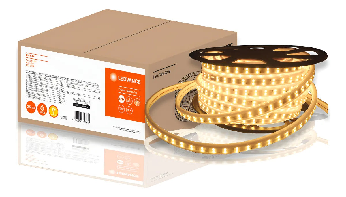 TIRA LED ECOFLEX LEDVANCE 7W LUZ CALIDA 25 MTS 127V