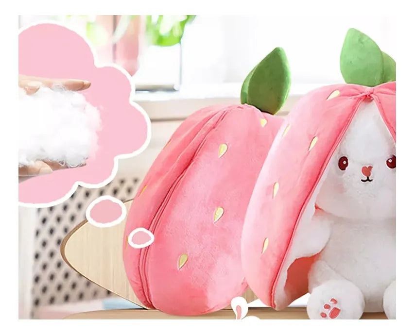 Conejo De Peluche De Zanahoria/ Fresa De Reversible