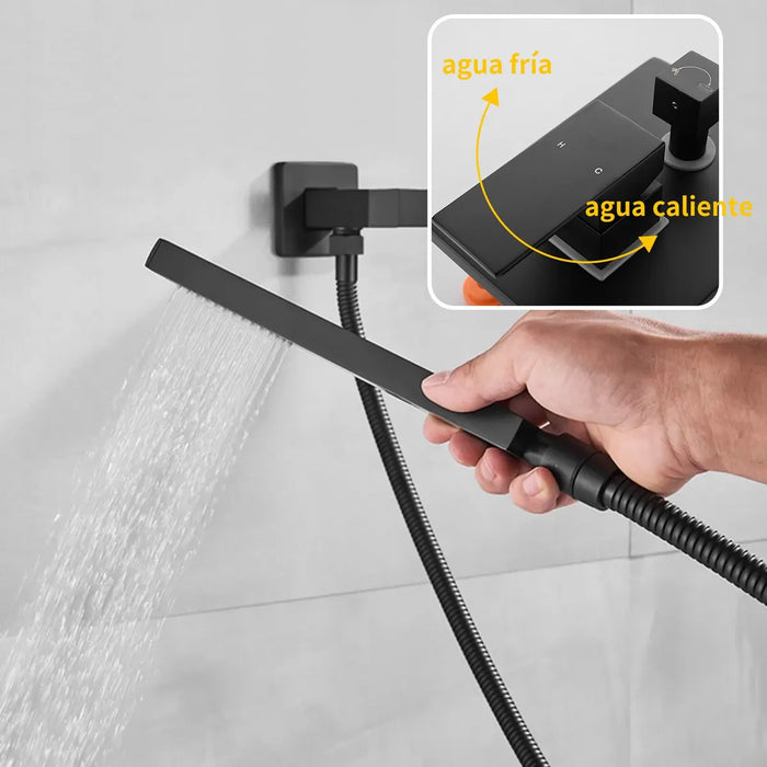 kit teléfono lujo lluvia regadera monomando mezcladora pared 1346