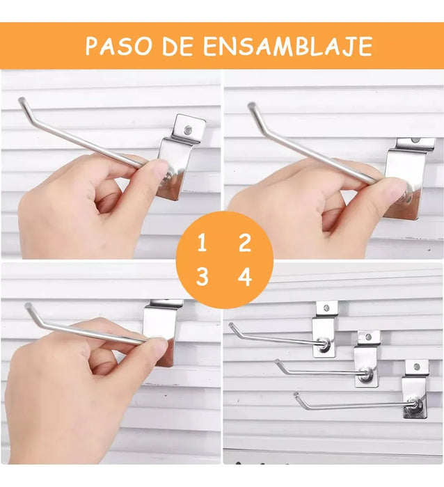 GANCHO BLISTER PANEL RANURADO EXHIBIPANEL 20CM 50 PIEZAS GANCHO BLISTERS