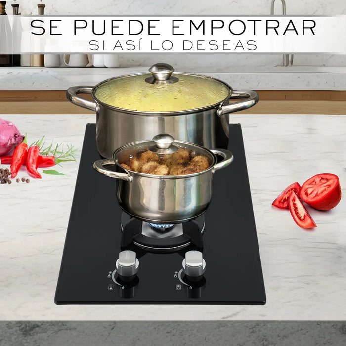 Parrilla A Gas Color Negra 2 Quemadores Nube GRADO B