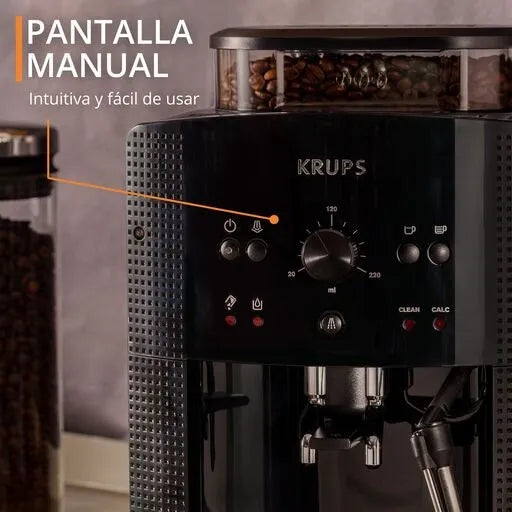 Cafetera Máquina De Espresso Automática, Krups Con Espumador, Capacidad De 1.7l, Molino Integrado, 3 Recetas Automáticas, Limpieza Automática Y Sin Esfuerzo, Pantalla lcd, ea815050 Grado B