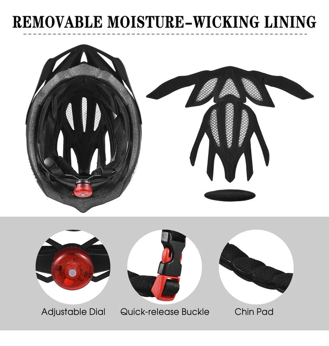 Aeike Casco De Bicicleta Ligero Para Adultos Con Luz Led Mtb GRADO B