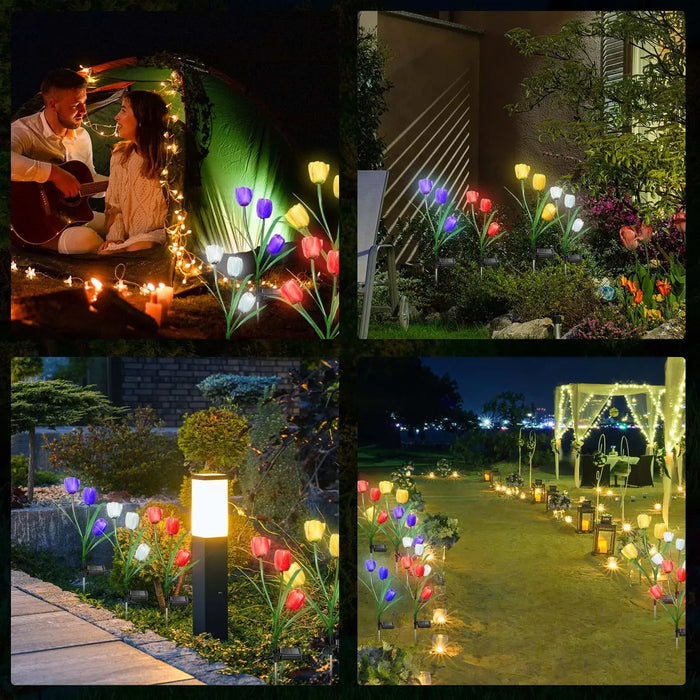 4 LUCES SOLARES PARA LA DECORACIÓN DE JARDINES Y PATIOS GRADO B