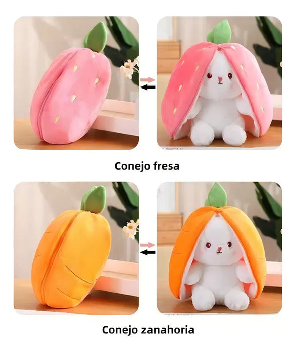 Conejo De Peluche De Zanahoria/ Fresa De Reversible