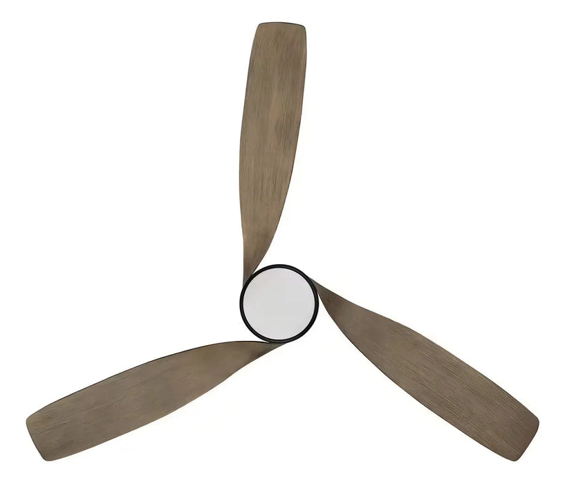 VENTILADOR DE TECHO CON LUZ HAMPTON BAY 52 NEGRO CONTROL REMOTO INTERIOR/EXTERIOR 1.321 M 43HZ MADERA GRADO B