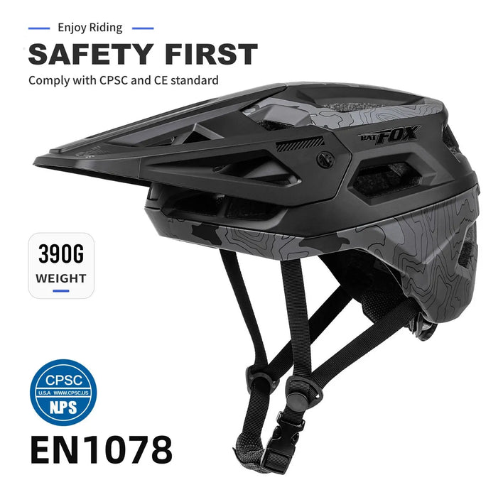 CASCO PARA BICICLETA DE MONTAÑA Y CICLISMO COLOR BLACK CAMOUFLAGE TALLA L 54-59CM 1 GRADO B