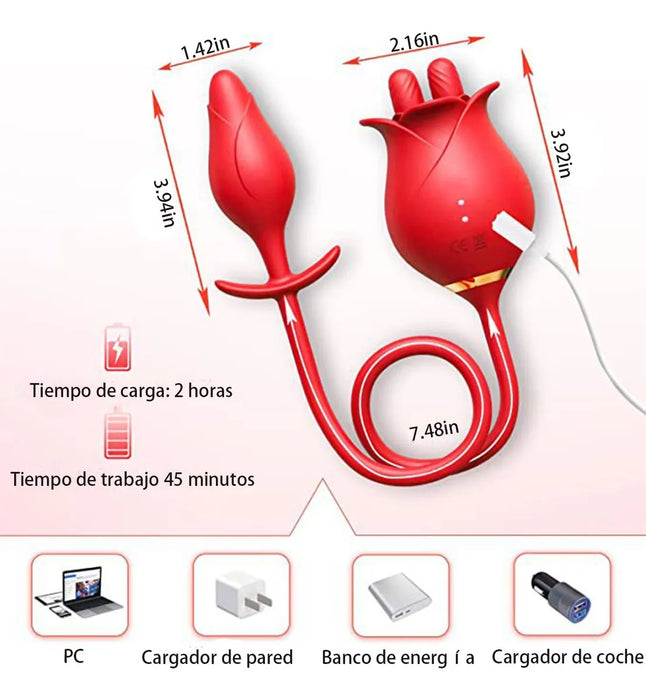 Vibrador succión de Clitoris Rosa punto G con huevo vibrador Grado A